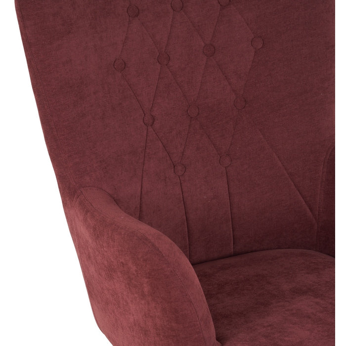 Poltrona moderna in tessuto con gambe in metallo nero - Julie