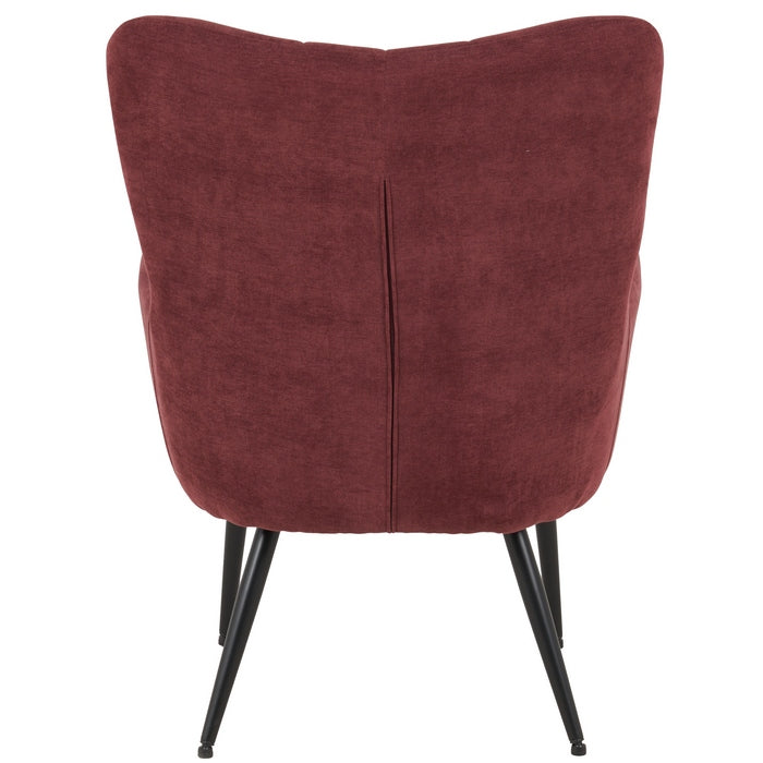 Poltrona moderna in tessuto con gambe in metallo nero - Julie