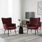 Poltrona moderna in tessuto con gambe in metallo nero - Julie