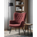 Poltrona moderna in tessuto con gambe in metallo nero - Julie