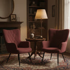 Poltrona moderna in tessuto con gambe in metallo nero - Julie