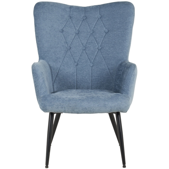 Poltrona moderna in tessuto con gambe in metallo nero - Julie