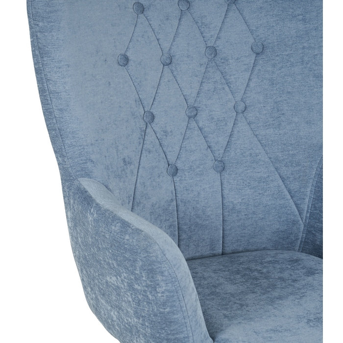 Poltrona moderna in tessuto con gambe in metallo nero - Julie