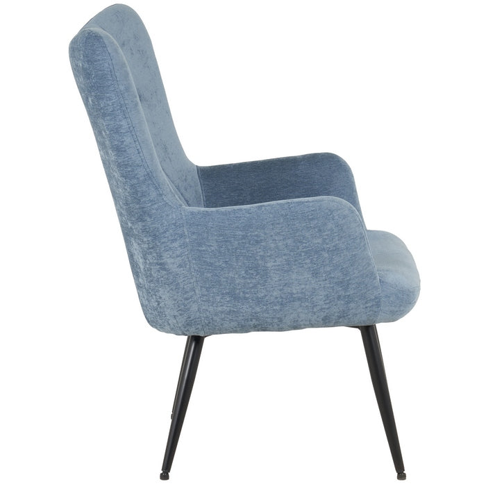 Poltrona moderna in tessuto con gambe in metallo nero - Julie