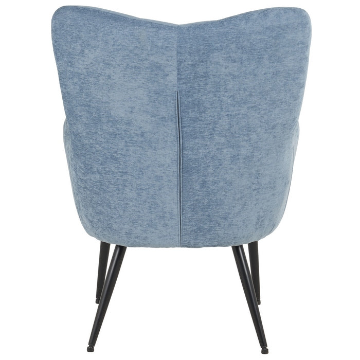 Poltrona moderna in tessuto con gambe in metallo nero - Julie