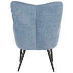 Poltrona moderna in tessuto con gambe in metallo nero - Julie