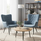 Poltrona moderna in tessuto con gambe in metallo nero - Julie