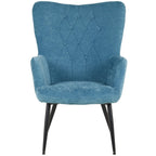 Poltrona moderna in tessuto con gambe in metallo nero - Julie