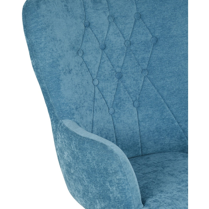 Poltrona moderna in tessuto con gambe in metallo nero - Julie