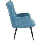 Poltrona moderna in tessuto con gambe in metallo nero - Julie