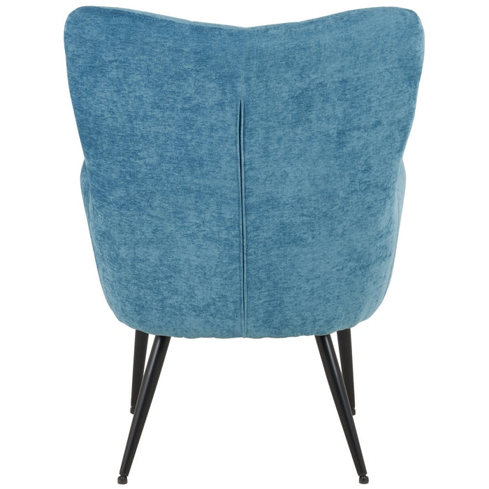 Poltrona moderna in tessuto con gambe in metallo nero - Julie