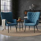 Poltrona moderna in tessuto con gambe in metallo nero - Julie