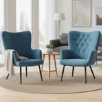 Poltrona moderna in tessuto con gambe in metallo nero - Julie