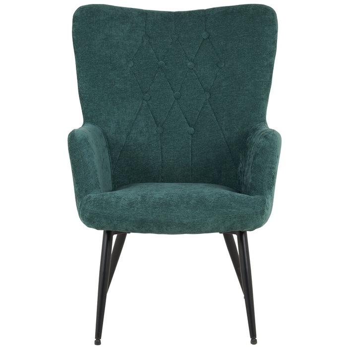 Poltrona moderna in tessuto con gambe in metallo nero - Julie