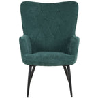 Poltrona moderna in tessuto con gambe in metallo nero - Julie