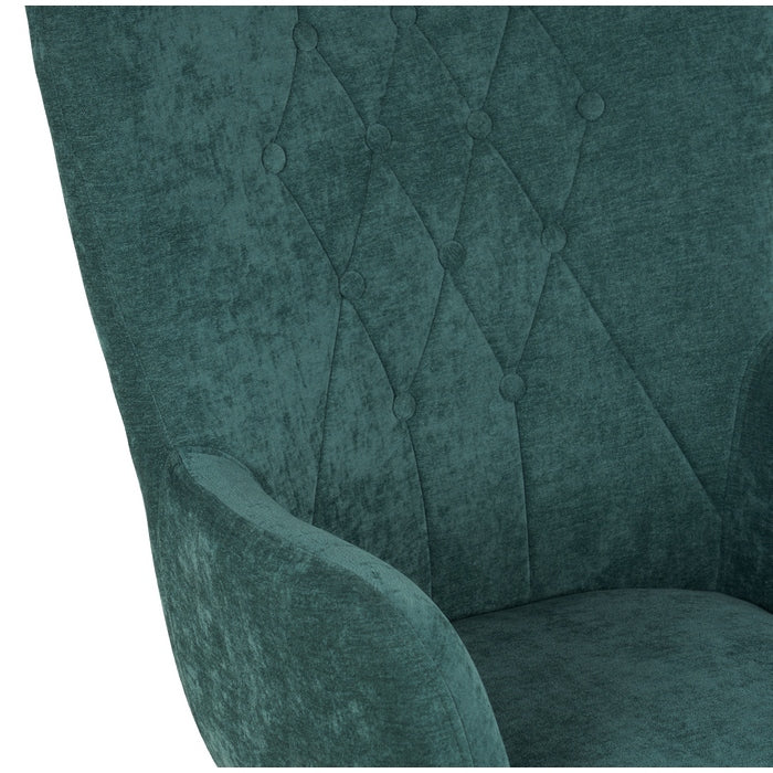 Poltrona moderna in tessuto con gambe in metallo nero - Julie