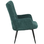 Poltrona moderna in tessuto con gambe in metallo nero - Julie