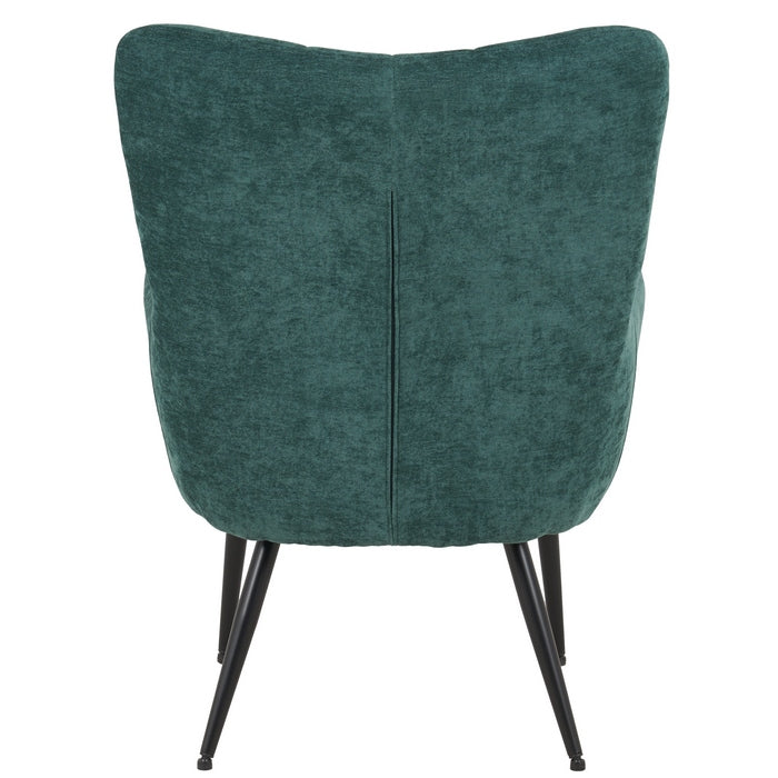 Poltrona moderna in tessuto con gambe in metallo nero - Julie