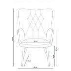 Poltrona moderna in tessuto con gambe in metallo nero - Julie