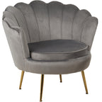 Set poltrona e pouf in velluto con gambe in metallo cromato oro