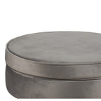 Set poltrona e pouf in velluto con gambe in metallo cromato oro