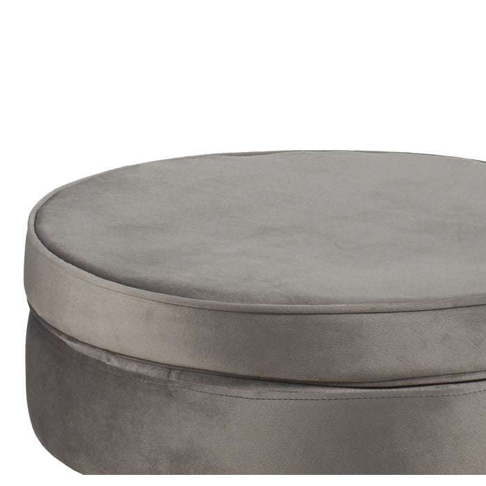 Set poltrona e pouf in velluto con gambe in metallo cromato oro