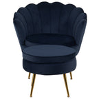 Set poltrona e pouf in velluto con gambe in metallo cromato oro