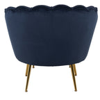 Set poltrona e pouf in velluto con gambe in metallo cromato oro