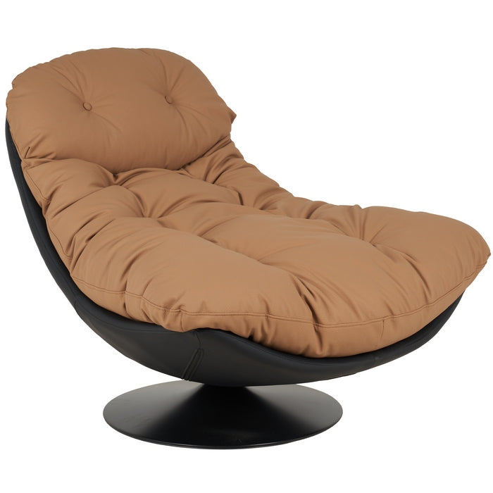 Poltrona relax girevole a 360° con seduta in pelle - Loft