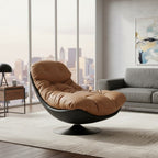 Poltrona relax girevole a 360° con seduta in pelle - Loft