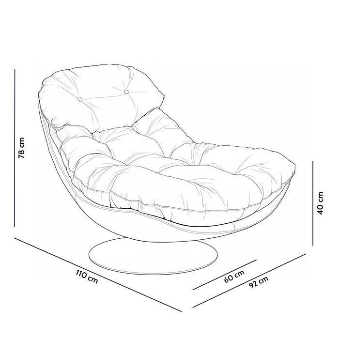 Poltrona relax girevole a 360° con seduta in pelle - Loft