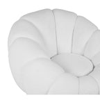 Set poltrona girevole con pouf poggiapiedi in tessuto bouclè - Nuvola