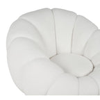 Set poltrona girevole con pouf poggiapiedi in tessuto bouclè - Nuvola