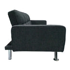 Divano letto in tessuto con gambe in metallo cromato - Nova