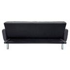 Divano letto in tessuto con gambe in metallo cromato - Nova