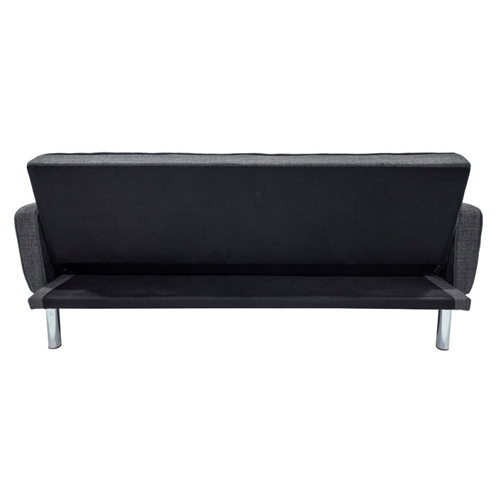 Divano letto in tessuto con gambe in metallo cromato - Nova