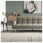 Divano letto in tessuto con gambe in metallo cromato - Nova