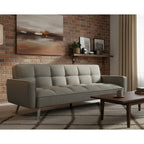 Divano letto in tessuto con gambe in metallo cromato - Nova