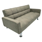 Divano letto in tessuto con gambe in metallo cromato - Nova