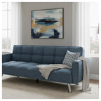 Divano letto in tessuto con gambe in metallo cromato - Nova