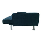 Divano letto in tessuto con gambe in metallo cromato - Nova