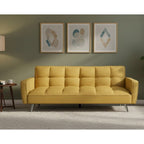 Divano letto in tessuto con gambe in metallo cromato - Nova