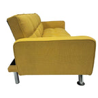 Divano letto in tessuto con gambe in metallo cromato - Nova