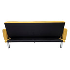 Divano letto in tessuto con gambe in metallo cromato - Nova