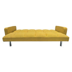 Divano letto in tessuto con gambe in metallo cromato - Nova