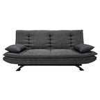 Divano letto in tessuto con gambe nere e cuscini - Vittoria