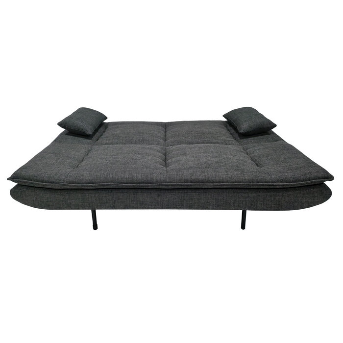 Divano letto in tessuto con gambe nere e cuscini - Vittoria