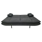 Divano letto in tessuto con gambe nere e cuscini - Vittoria