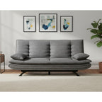 Divano letto in tessuto con gambe nere e cuscini - Vittoria