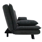 Divano letto in tessuto con gambe nere e cuscini - Vittoria